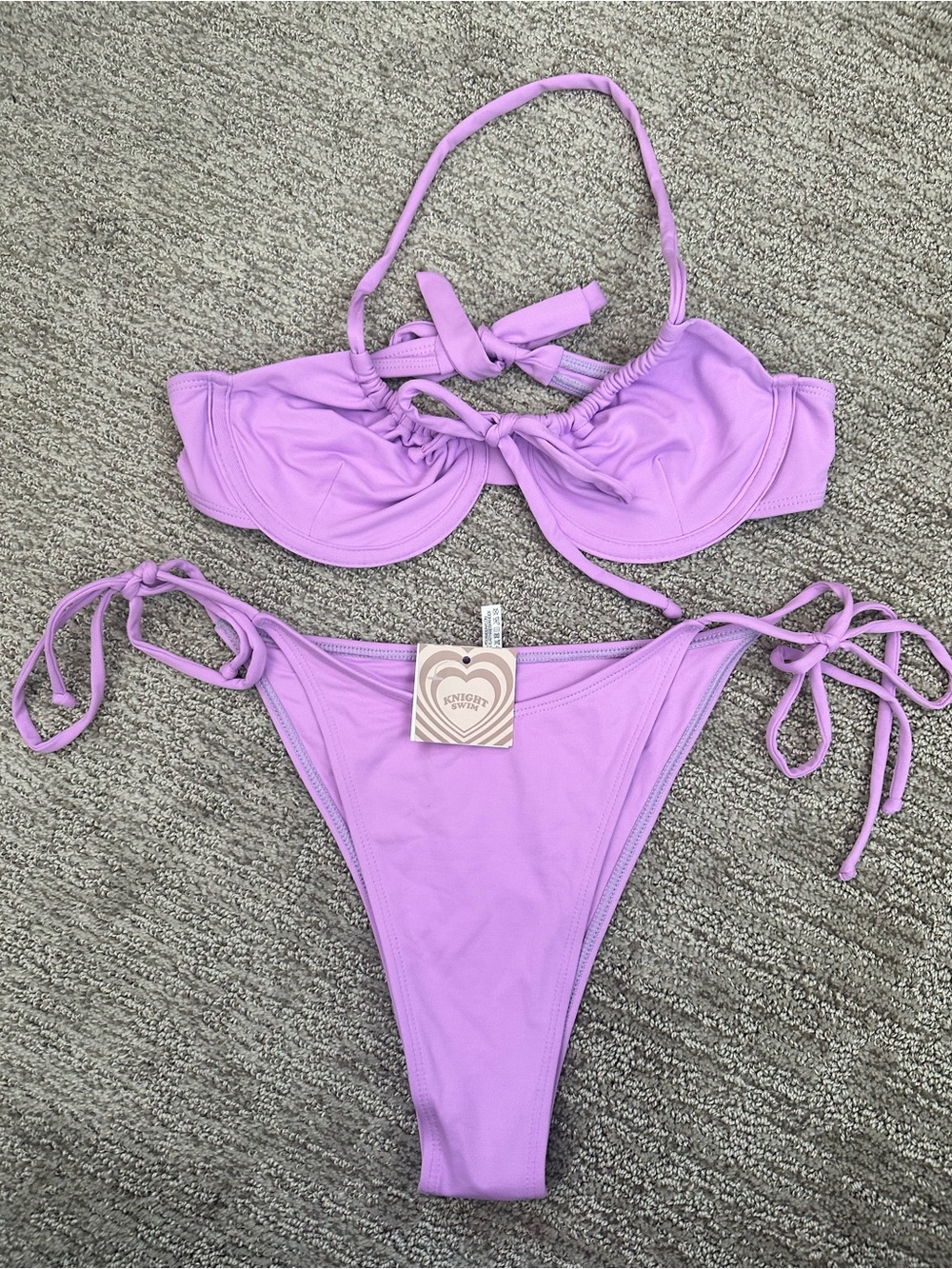 Lilac Tie-Back Bikini Set